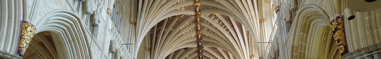 Voûte et arches de la cathédrale d'Exeter (Devon, Angleterre)