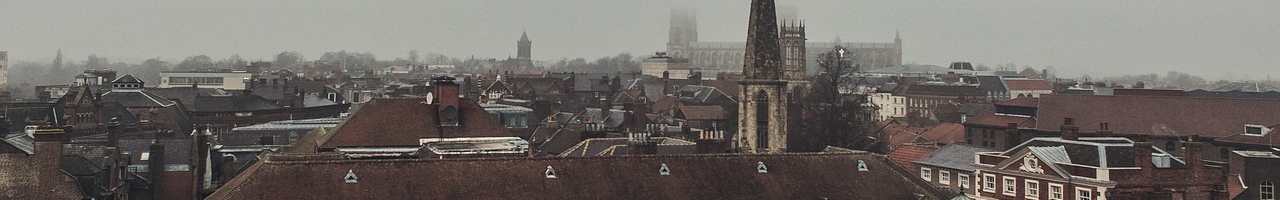 Vue sur les toits de York, avec York Minster en arrière-plan (Yorkshire-et-Humber, Angleterre)
